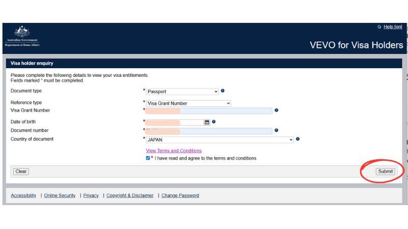 VEVO画面個人情報を入力